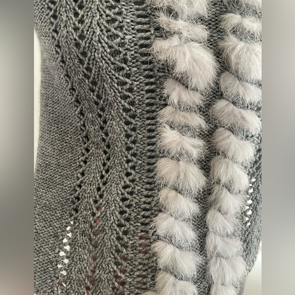 Pink Tartan wool blend sweater dress w/angora trim - Picture 4 of 13